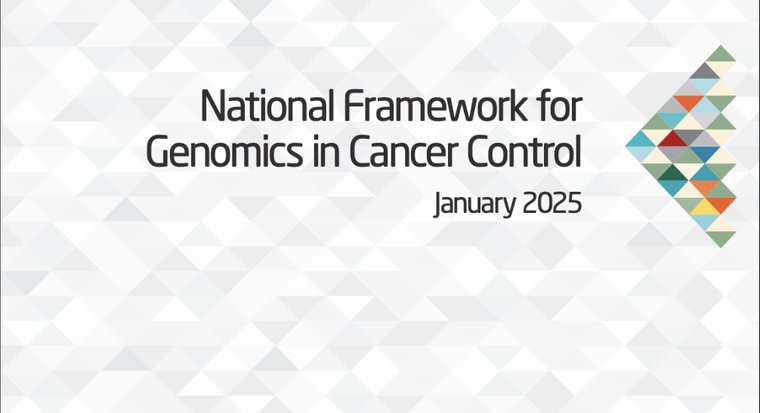 Cover of Cancer Australia's National Framework for Genomics in Cancer Control, January 2025.